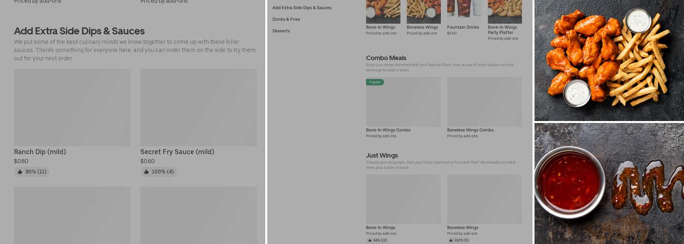 It's Just Wings Menu