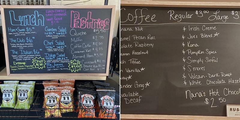 Russell's Corner Cafe Menu
