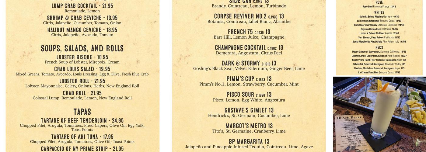 Black Pearl Menu