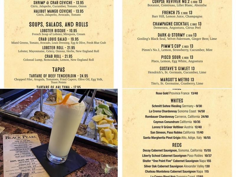Black Pearl Menu