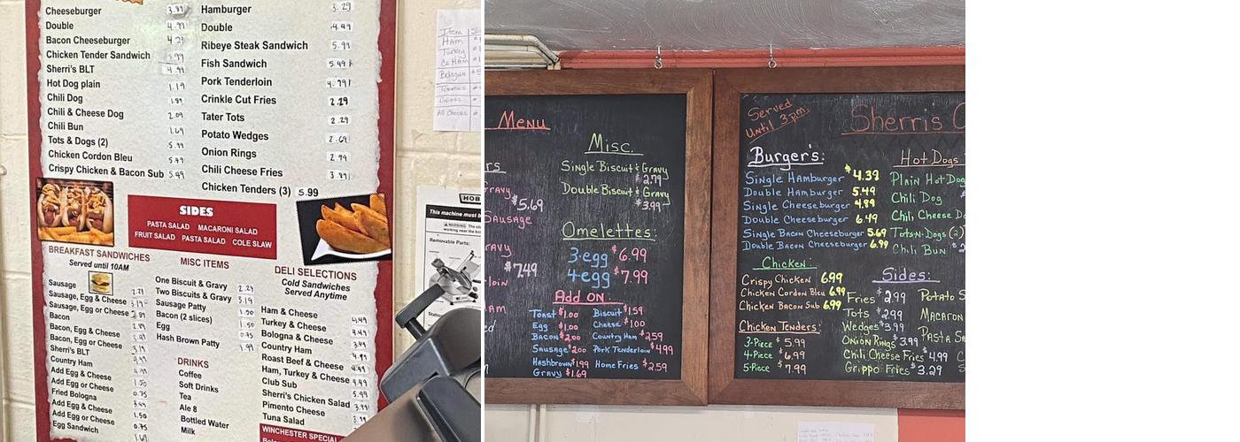 Sherris Menu