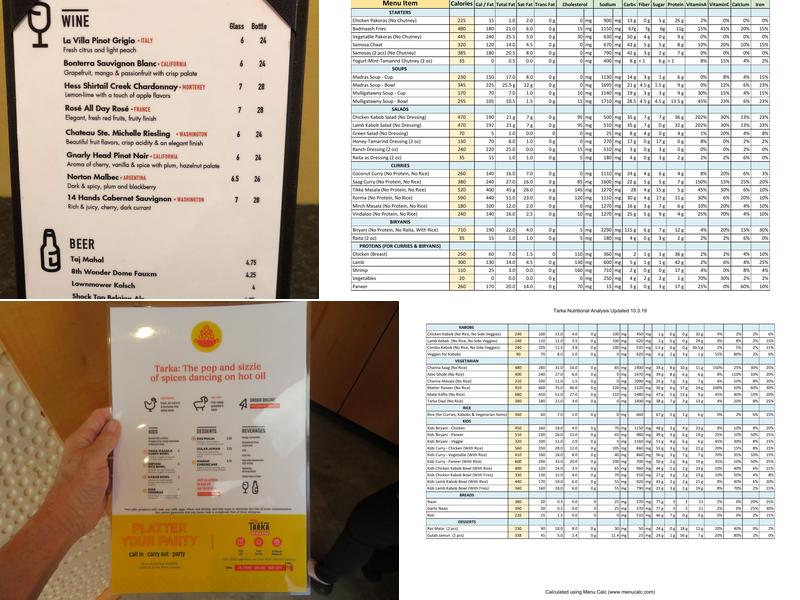 Tarka Menu