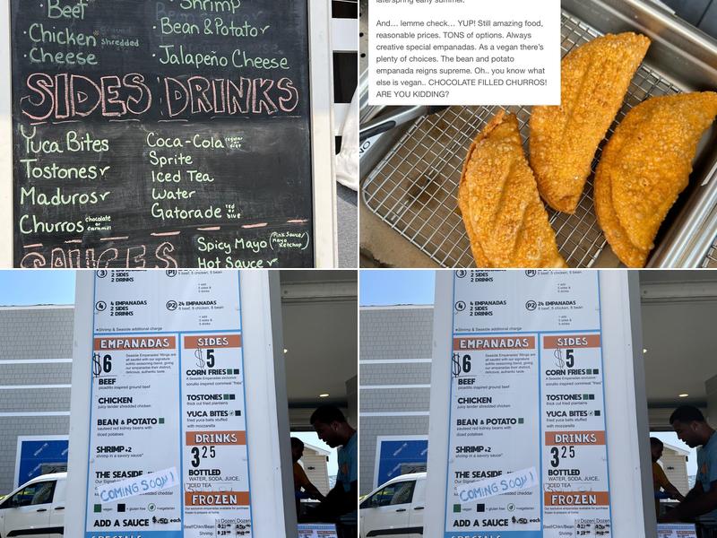 Seaside Empanadas Menu