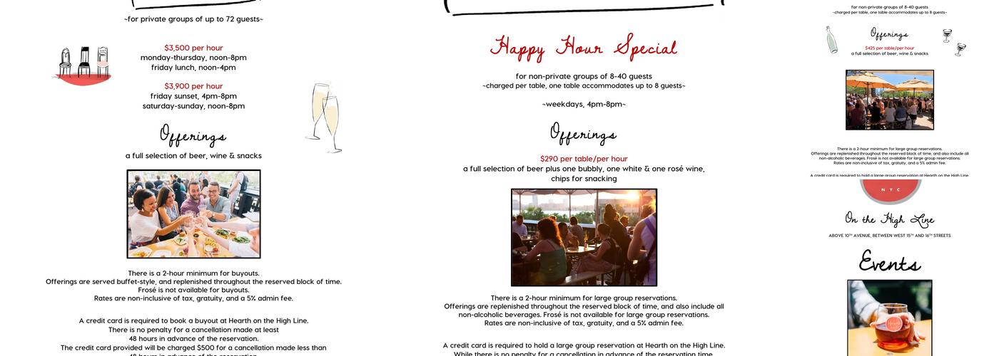 Hearth on the High Line Menu