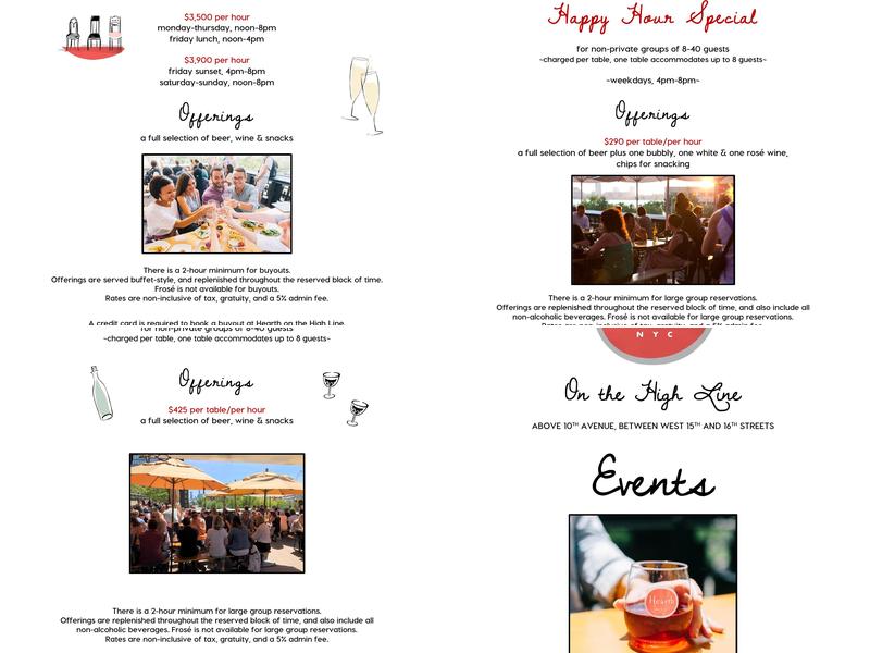 Hearth on the High Line Menu