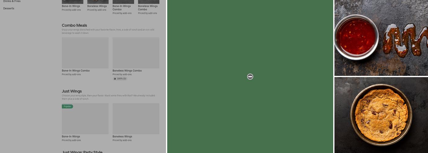 It's Just Wings Menu