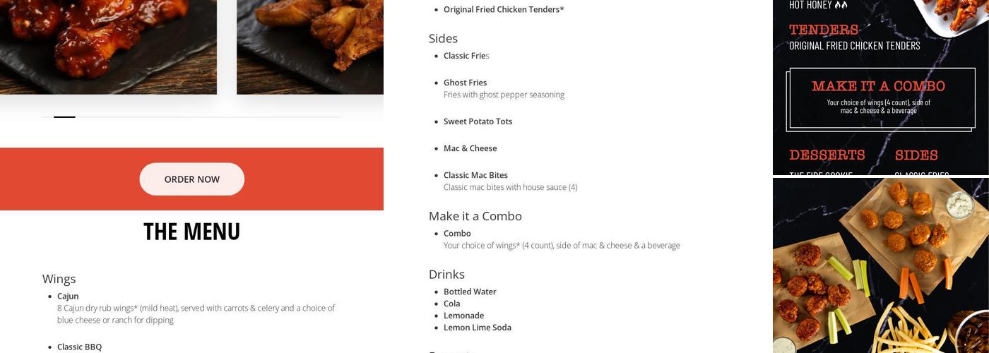 Firebelly Wings Menu