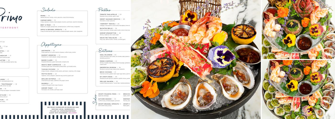 Primo Waterfront Menu