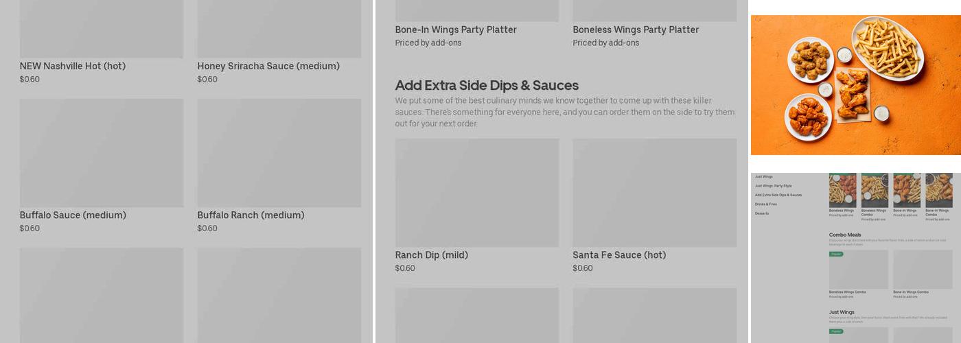 It's Just Wings Menu