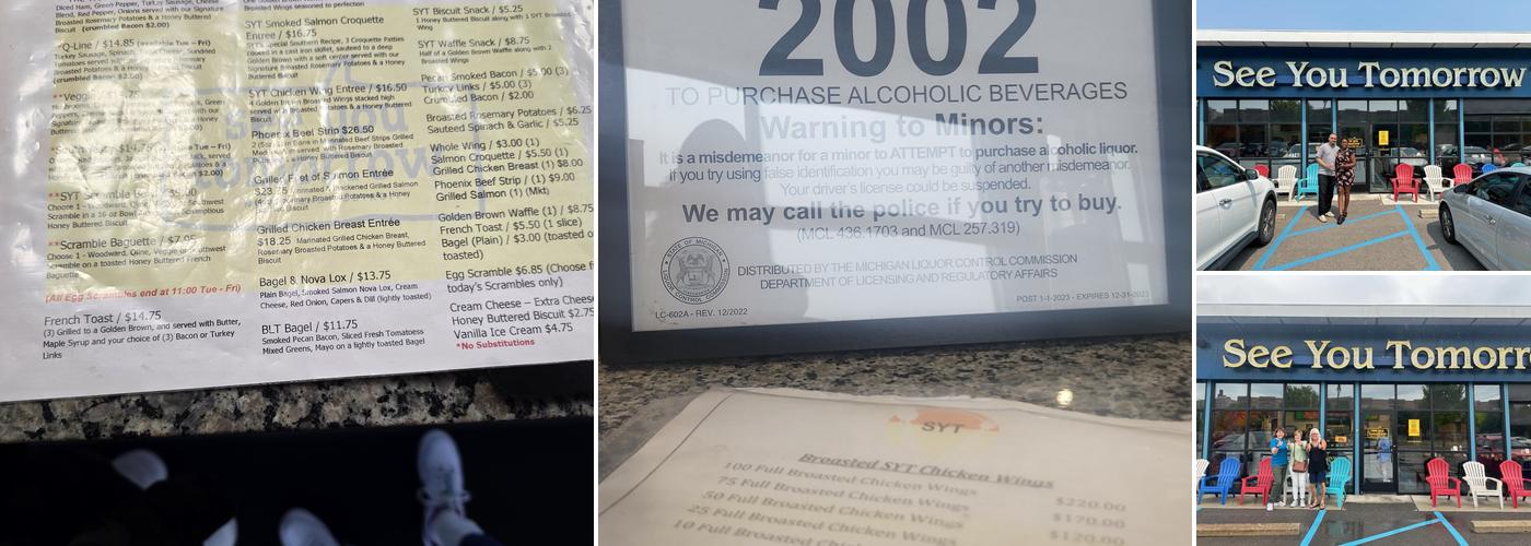 See You Tomorrow Menu