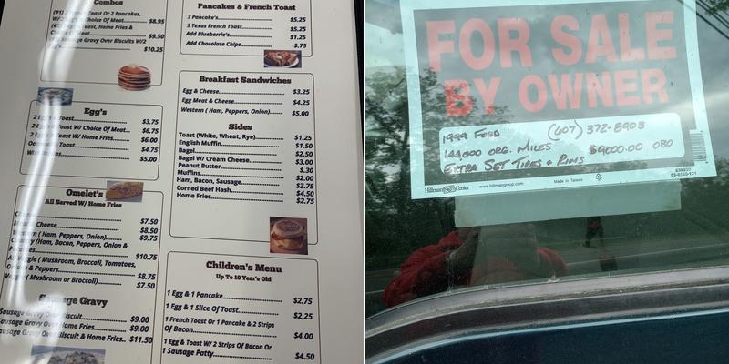 Riverview Diner Menu