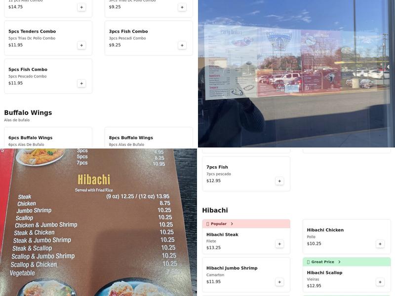 Touchdown wing & hibachi Menu