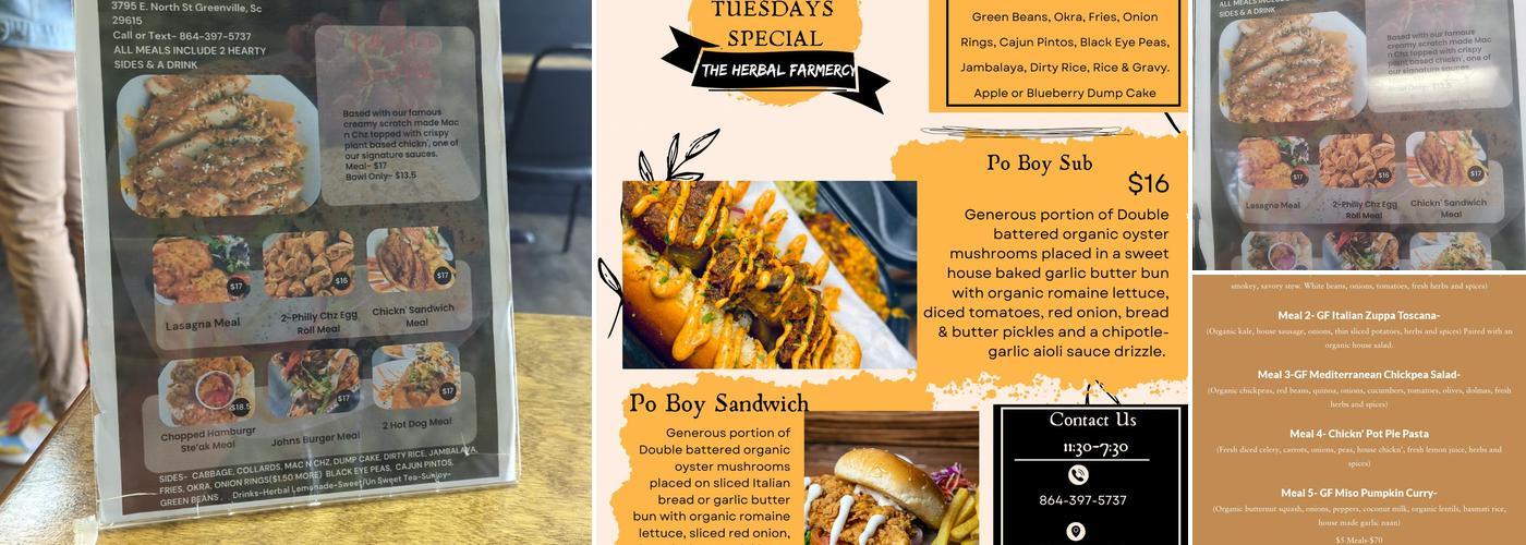 The Herbal Farmercy Menu