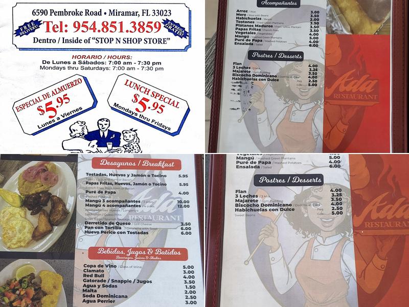 Ada Restaurant Menu
