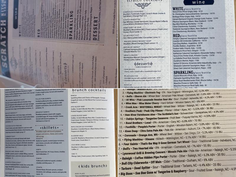 Scratch Kitchen & Taproom Menu