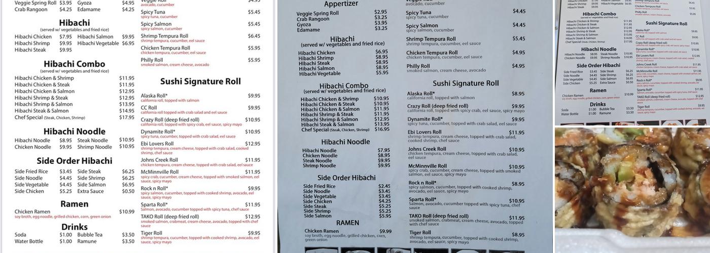 Tako Hibachi & Sushi Menu