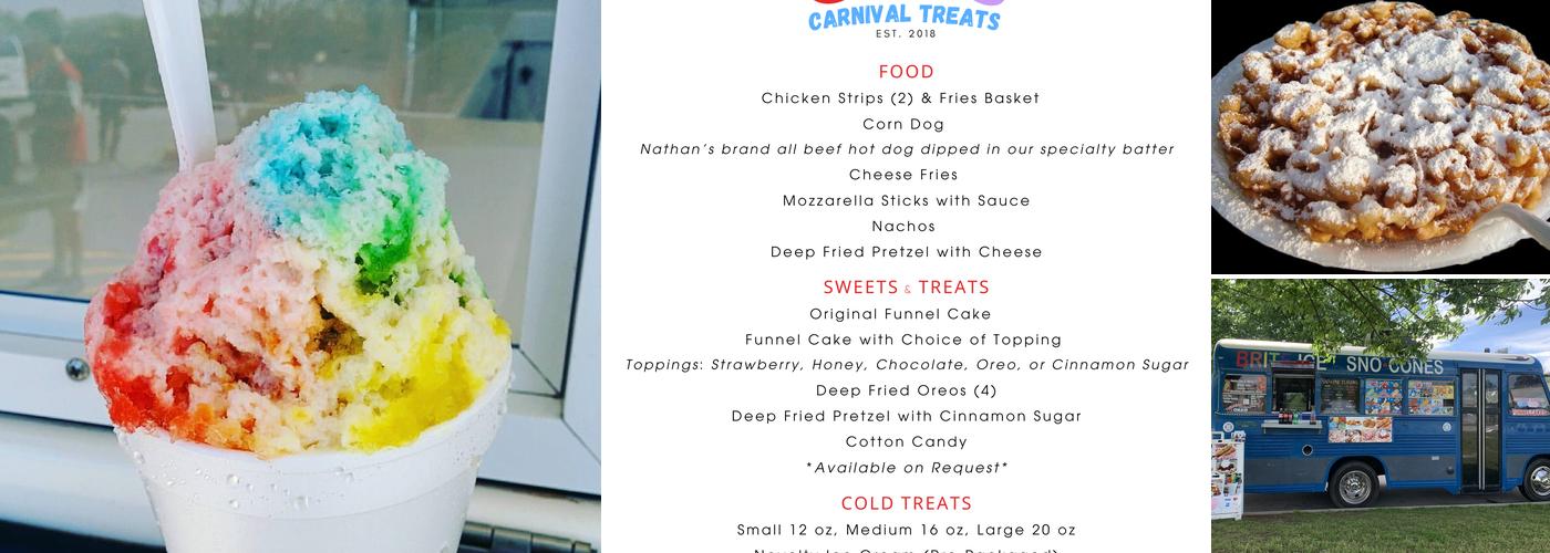 Brite Ice Sno Cones & Carnival Treats Menu