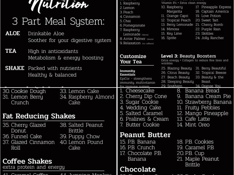 Herbalife Cedar Rapids Nutrition Menu