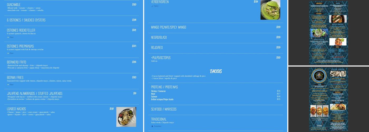 El Pacifico Menu