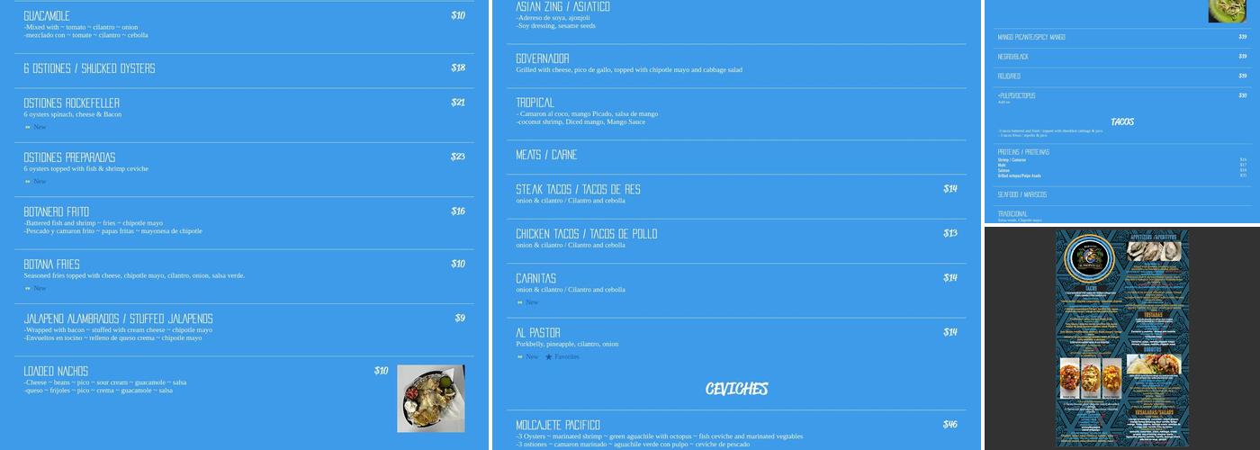 El Pacifico Menu
