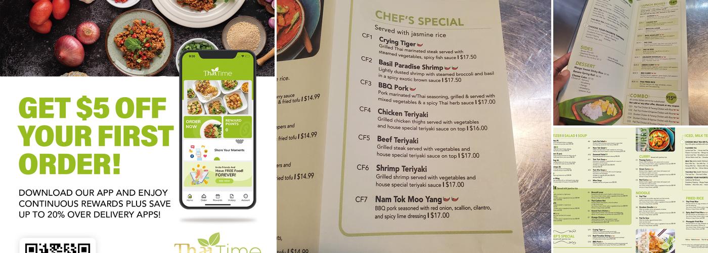 Thai Time Menu