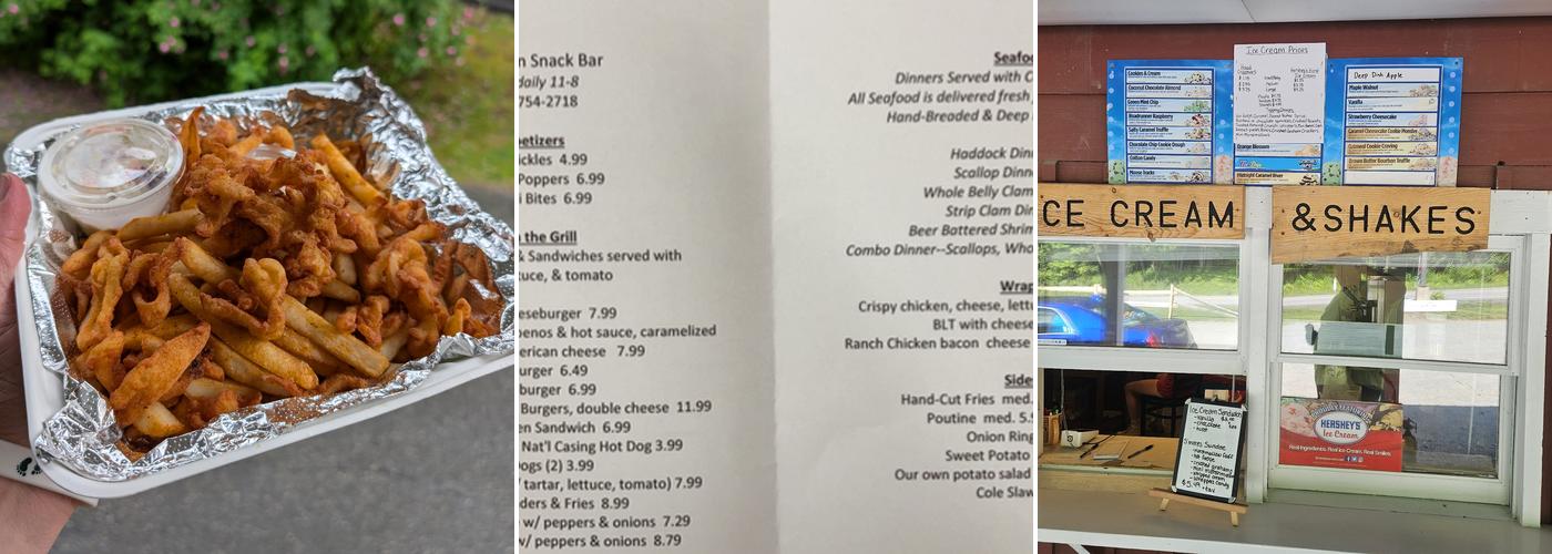 WilloBarn Snack Bar Menu