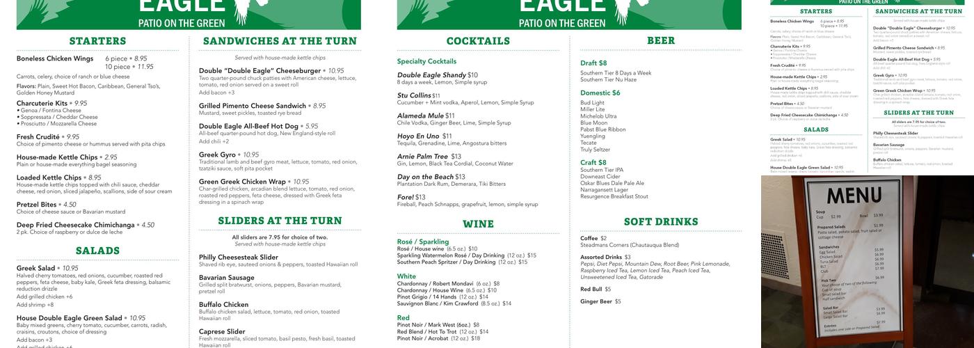 Double Eagle Patio on the Green Menu