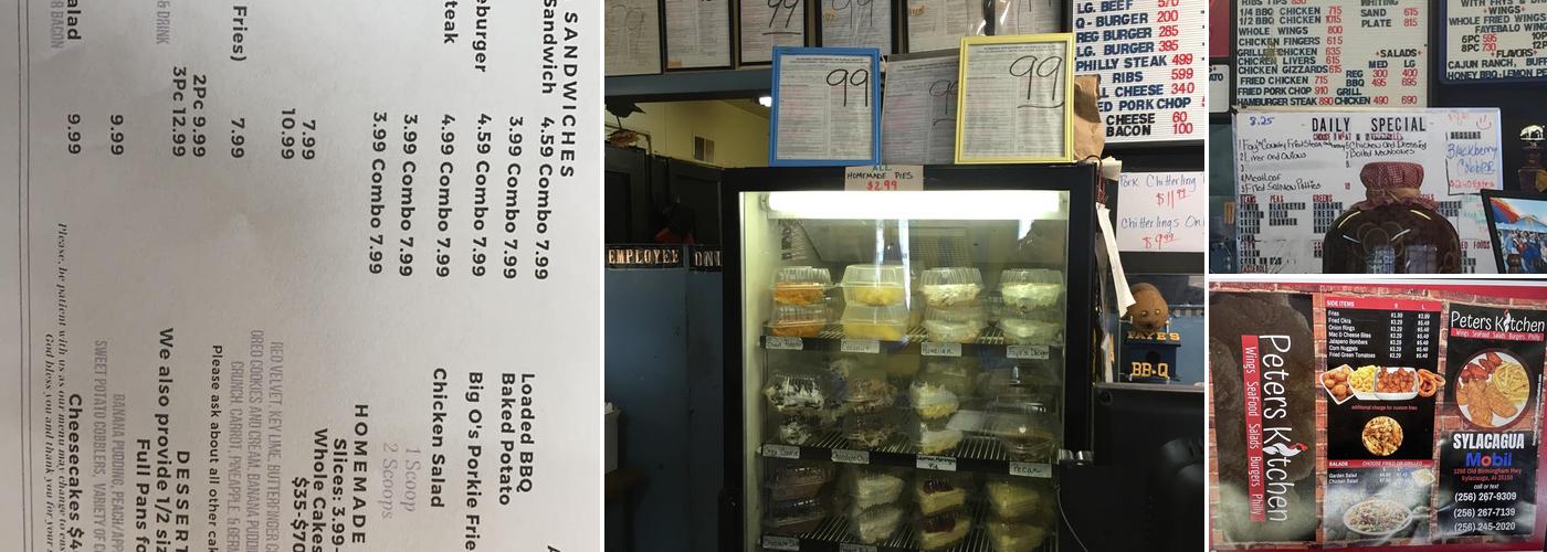 Peters Kitchen Menu