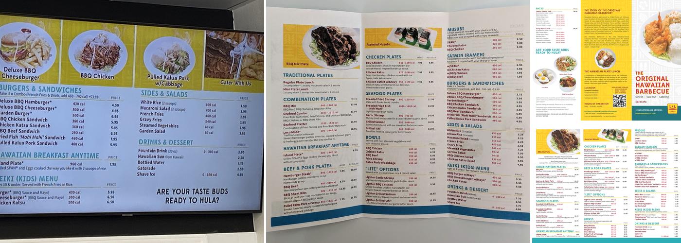 L & L Hawaiian Barbecue Menu