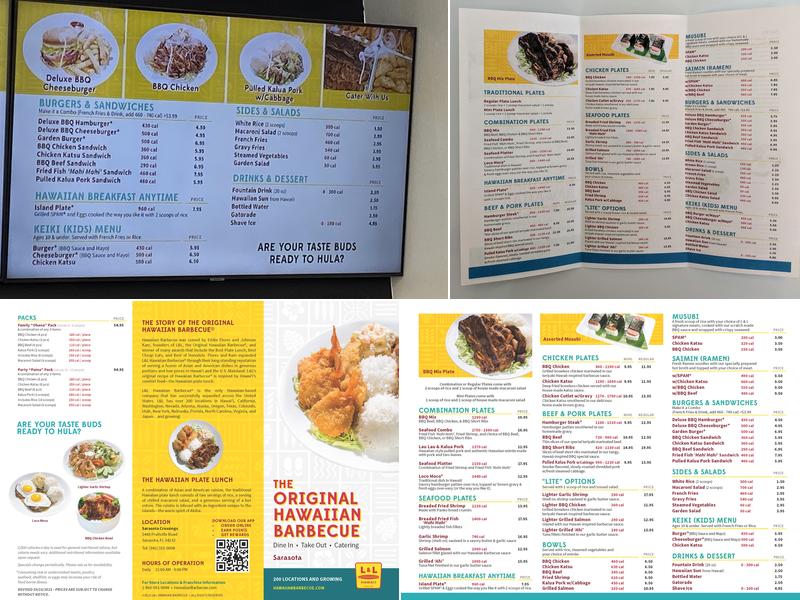 L & L Hawaiian Barbecue Menu