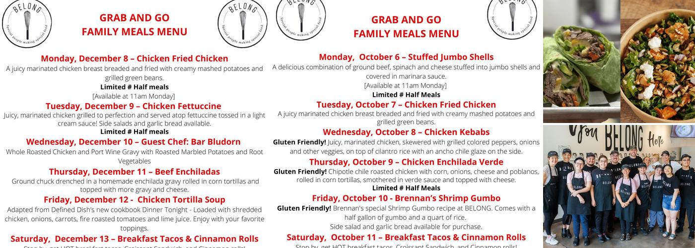 Belong Kitchen HTX Menu