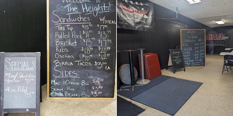 Heights Catering Menu