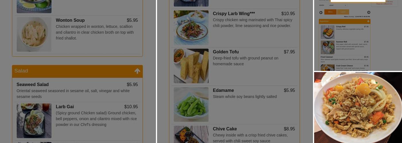 Cozy Pho & Thai Kitchen Menu