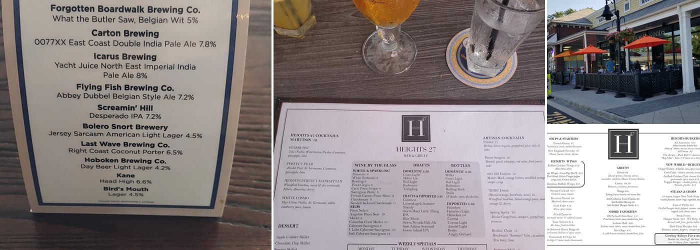 Heights 27 Bar & Grille Menu