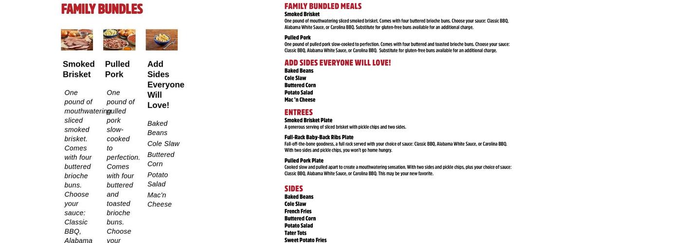 Libby's BBQ Menu