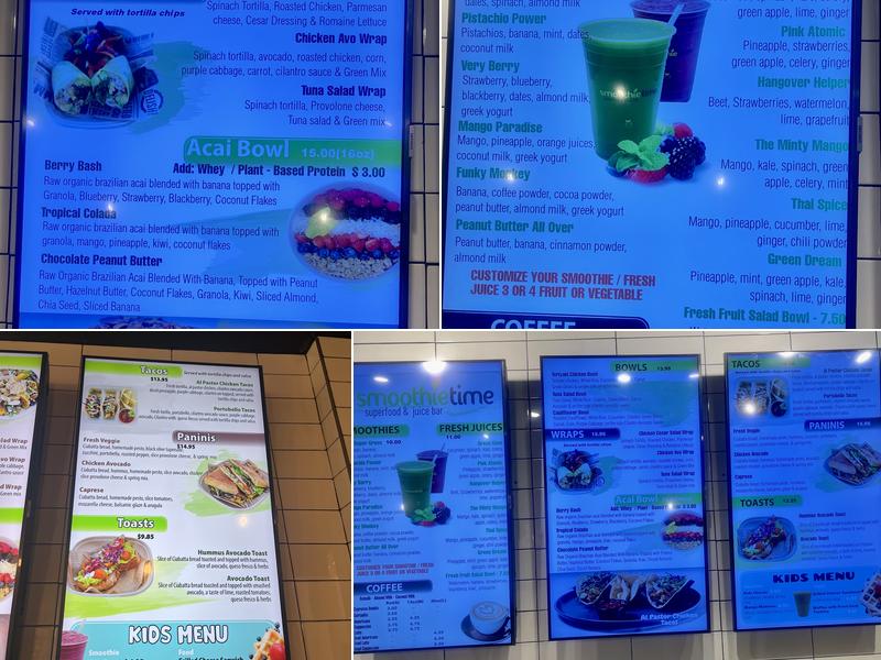 Smoothie Time Menu