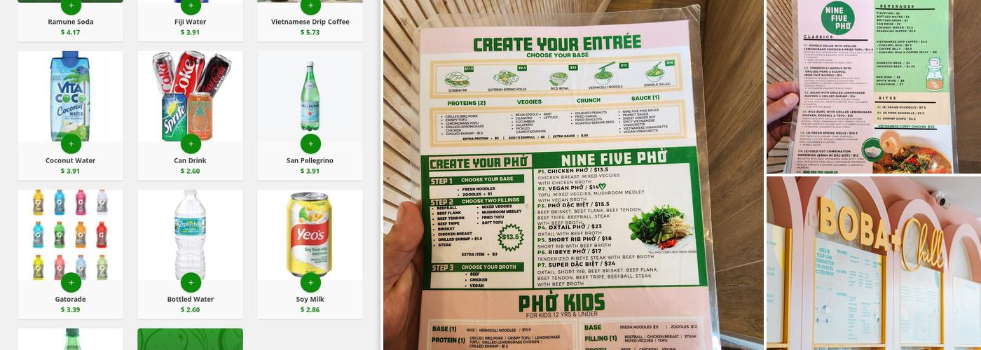 Nine Five Phở Menu