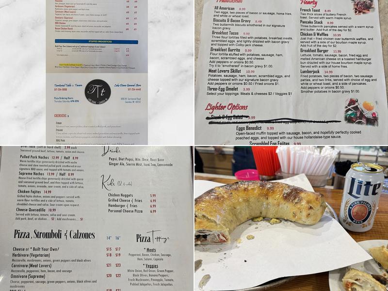 Territorial Table and Tavern Menu