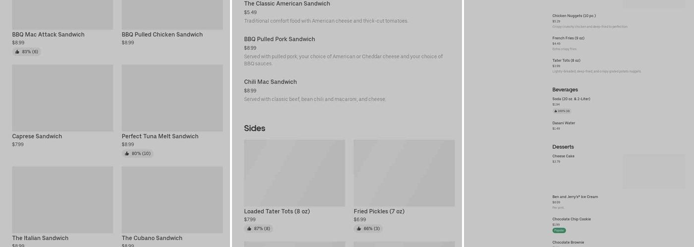 Bub's Grill'd Cheeze Menu