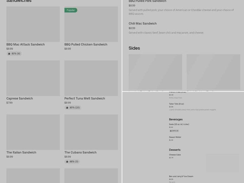 Bub's Grill'd Cheeze Menu