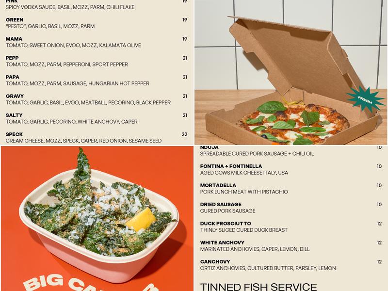 Cent's Pizza + Goods Menu