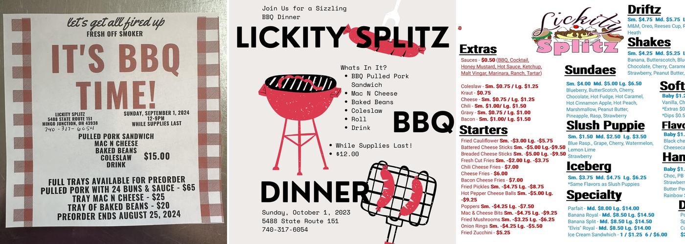 Lickity Splitz Menu