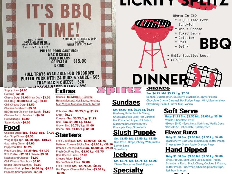 Lickity Splitz Menu