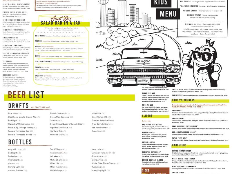 Daddy Mac's Down Home Dive Menu