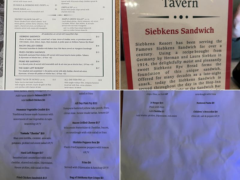 Stop-Inn Tavern Menu