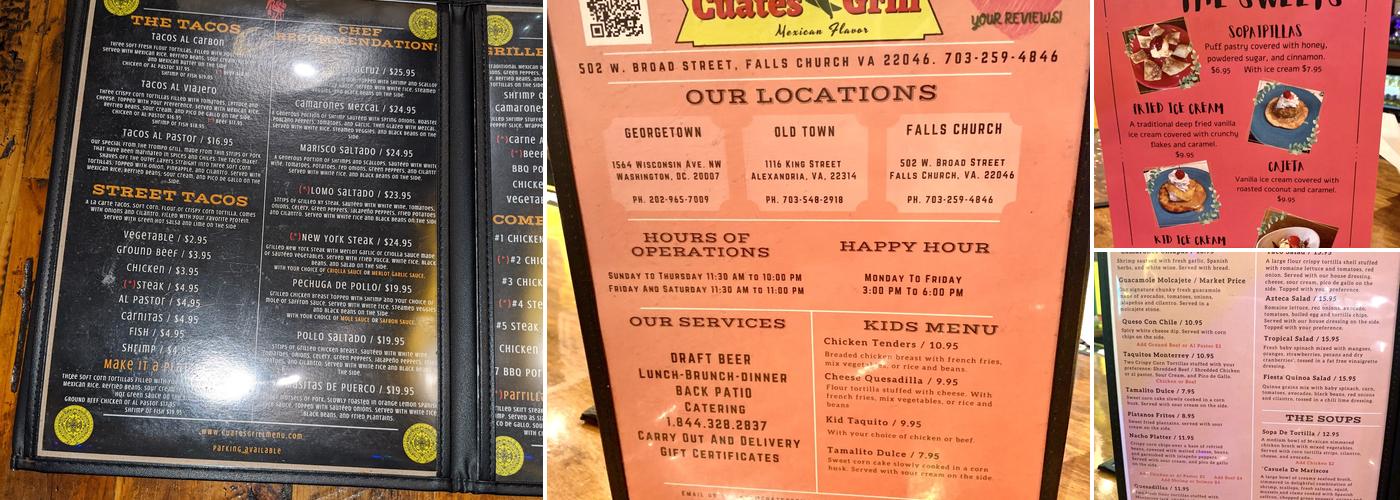 Cuates Grill Menu
