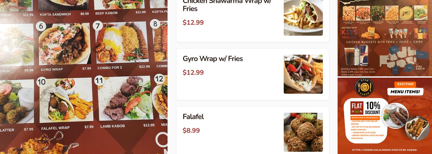 Star Kabob Menu