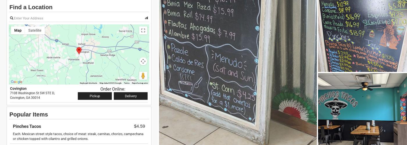 PINCHES TACOS SHACK Menu