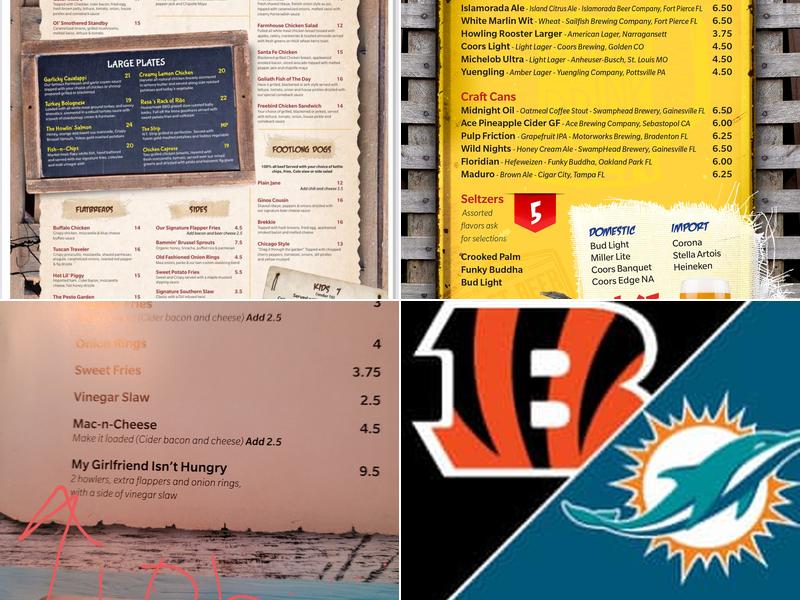 The Howling Rooster Pub & Grub Menu