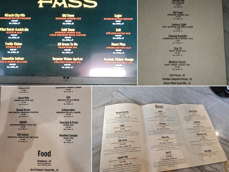 Fass Brewing Menu